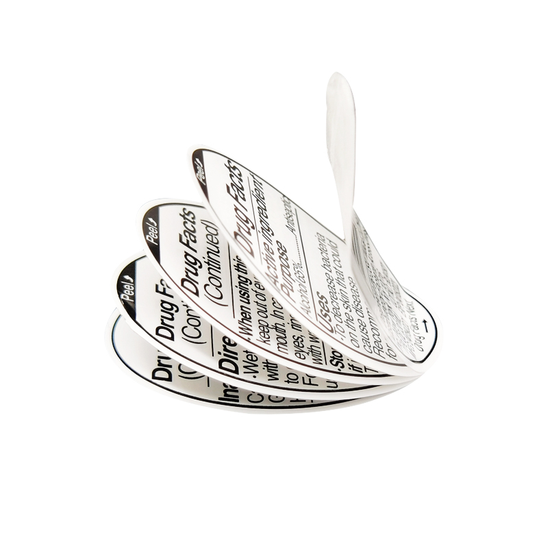 Custom multi-layer booklet label with peel and reseal pages