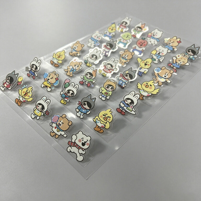 Die-cut custom cartoon stickers in sheet format