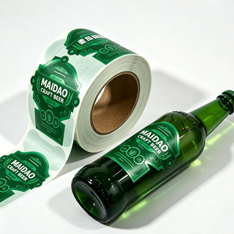 Custom craft beer bottle labels in roll format