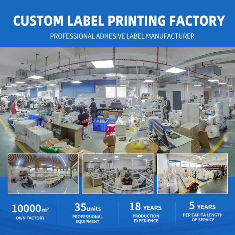 Custom label printing factory for bulk supplement label production