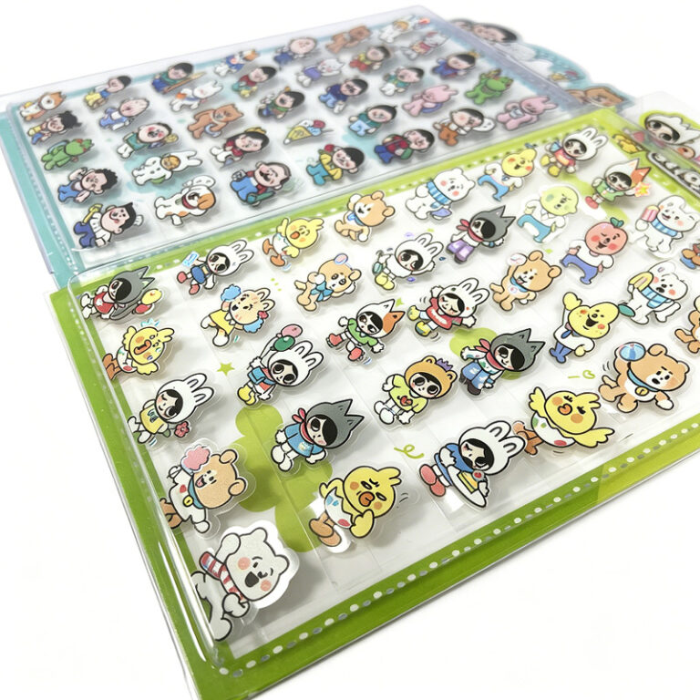 Custom cartoon labels with die-cut character sticker designs