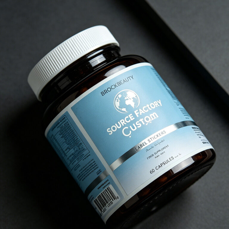 Roll-fed custom vinyl labels with detailed back panel printing