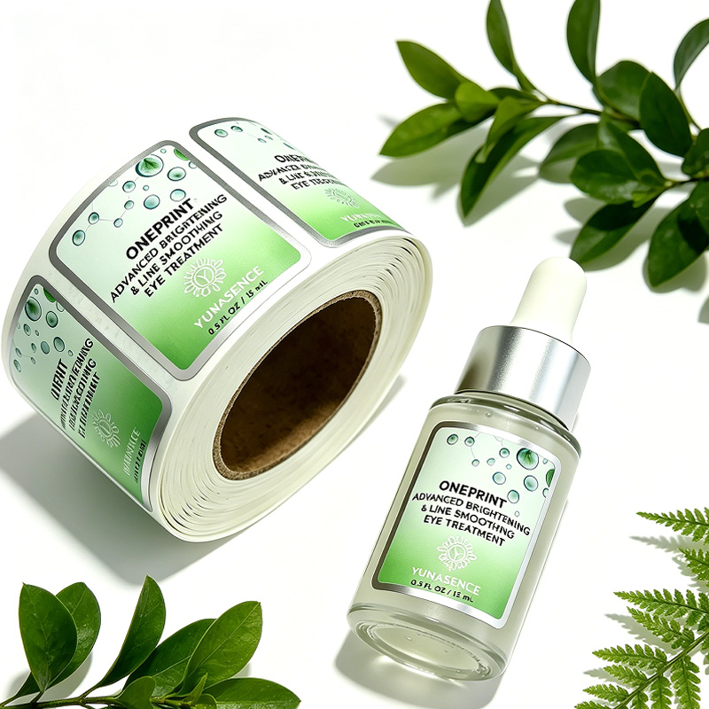 Waterproof vinyl bottle labels with roll packaging