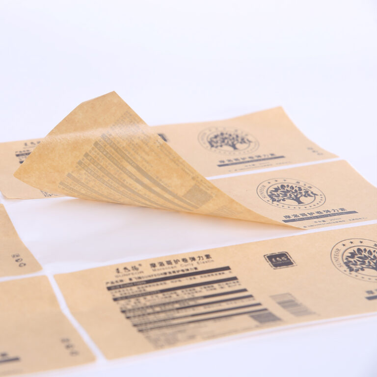 Printed brown kraft label layout with ingredient and barcode panel