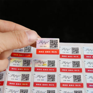 Peel and reveal anti-counterfeit QR code labels