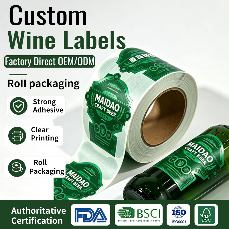 Factory direct custom beer label printing with strong adhesive