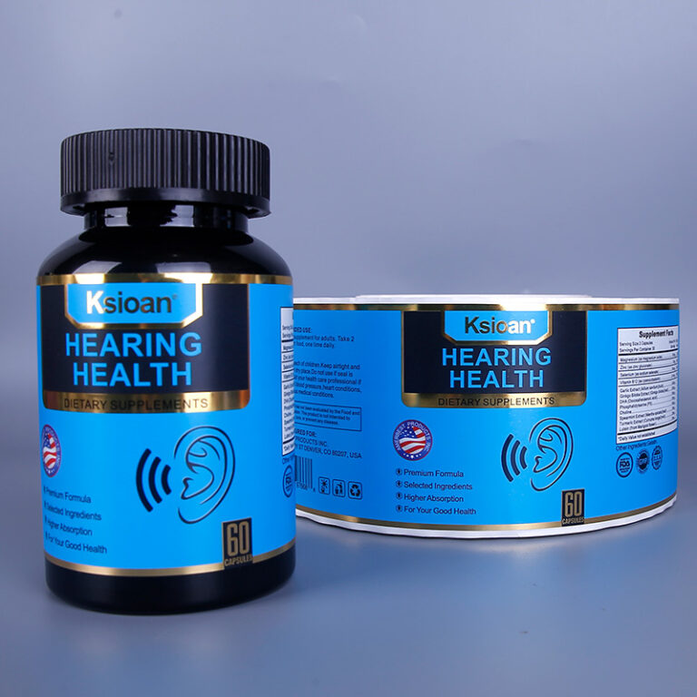 Supplement bottle labels with Supplement Facts panel printing